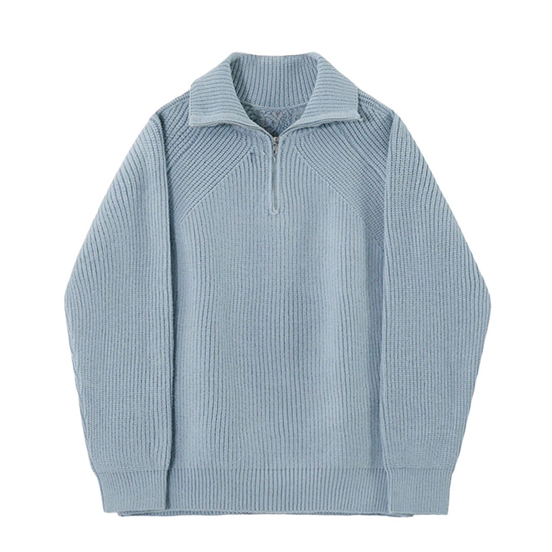 Pullover Azure a quarti di zip.