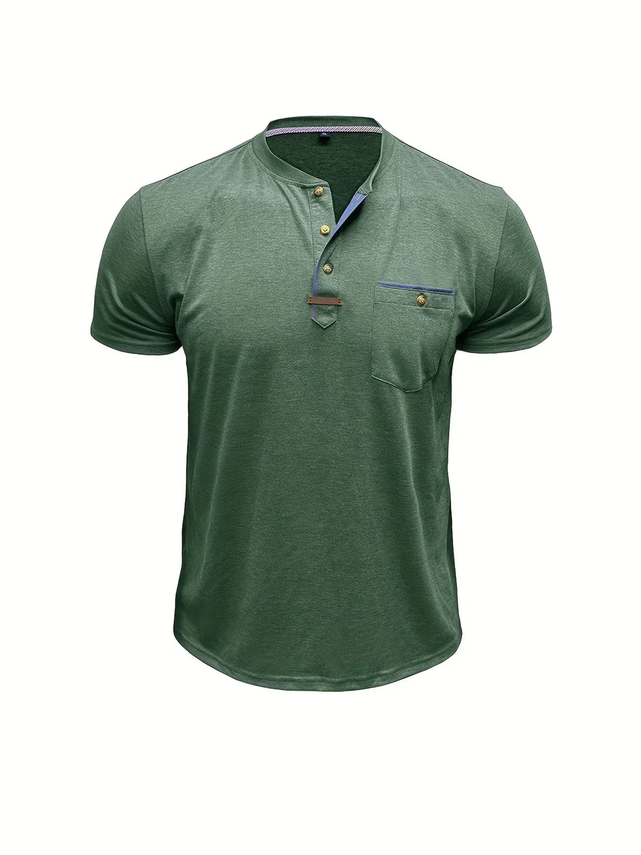 T-shirt elegante con colletto rotondo e tasca