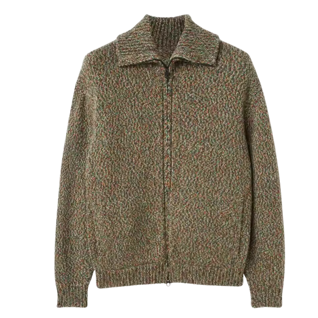 Bomber con zip in lana d’alpaca