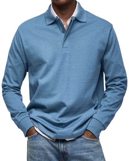 Camicia polo casual a maniche lunghe