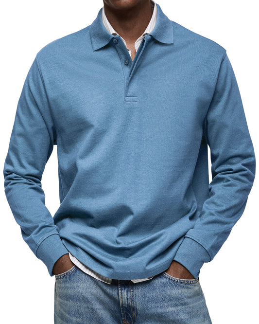 Camicia polo casual a maniche lunghe