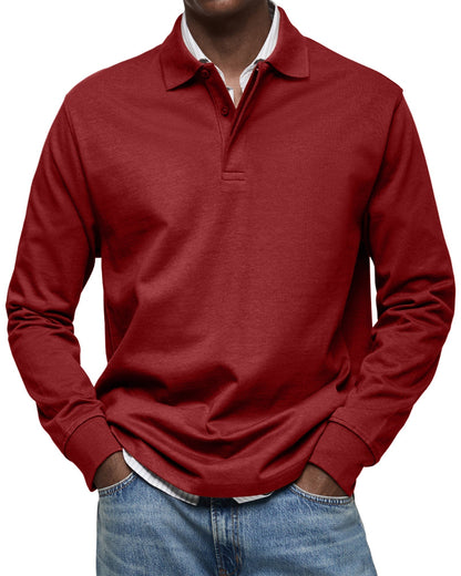 Camicia polo casual a maniche lunghe