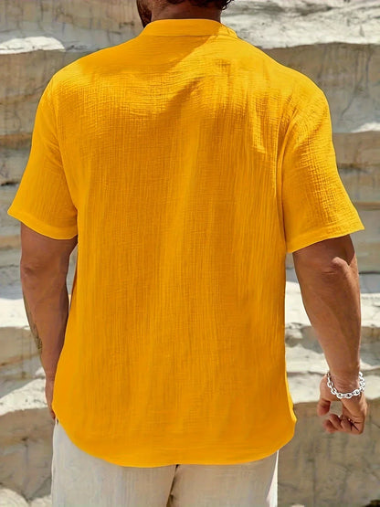 Camicia estiva elegante con collo alto