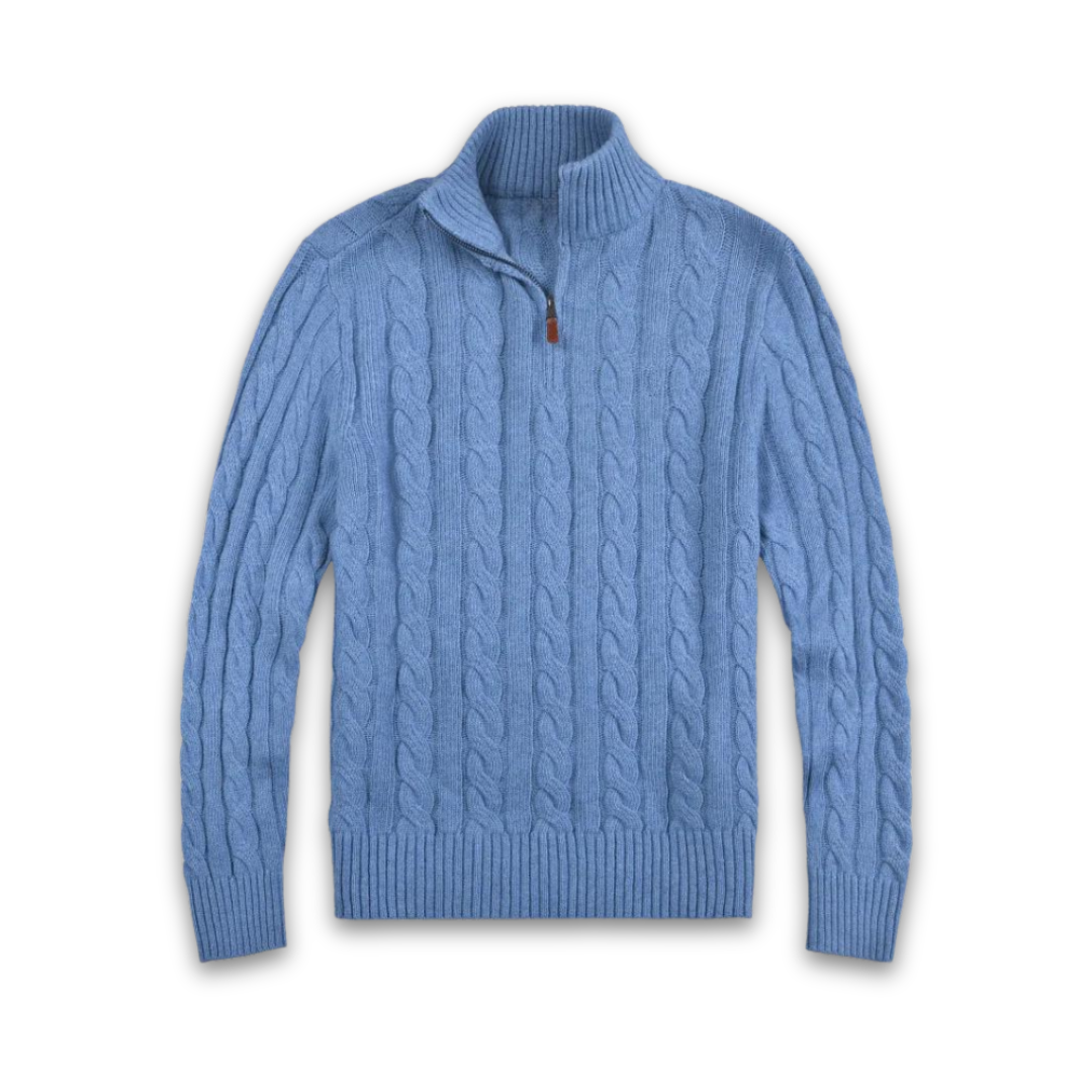 Pullover con mezza zip