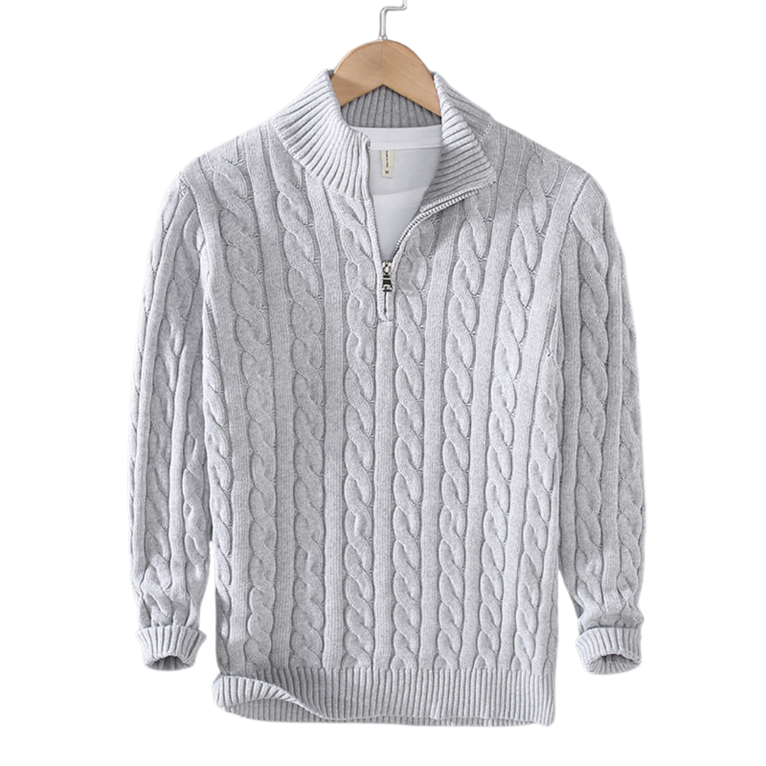 Pullover con mezza zip