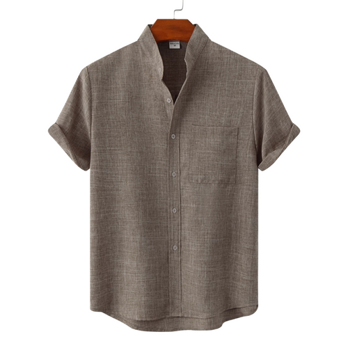 Camicia in cotone unita con bottoni.