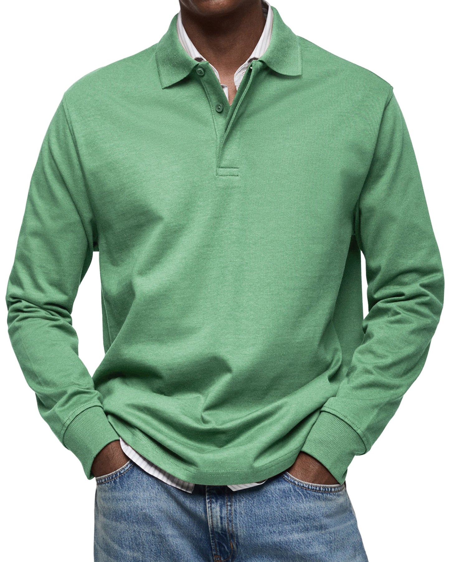 Camicia polo casual a maniche lunghe