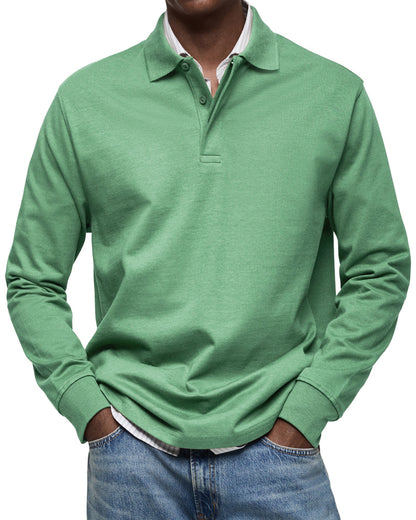 Camicia polo casual a maniche lunghe