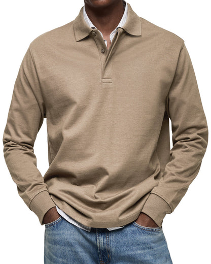 Camicia polo casual a maniche lunghe