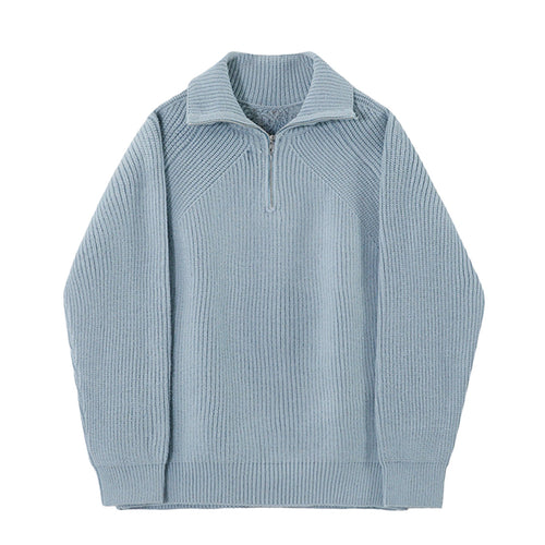 Pullover Azure a quarti di zip.