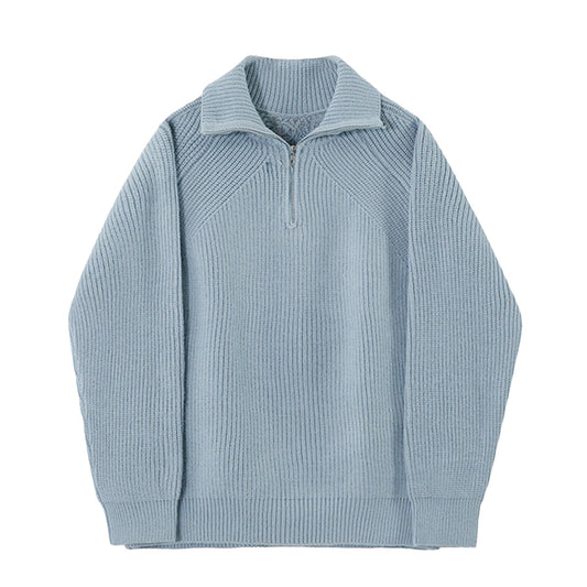 Pullover Azure a quarti di zip.