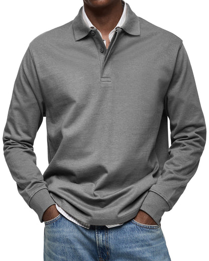Camicia polo casual a maniche lunghe