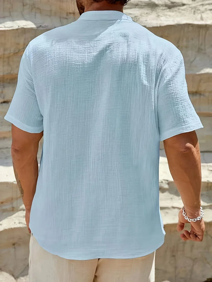 Camicia estiva elegante con collo alto