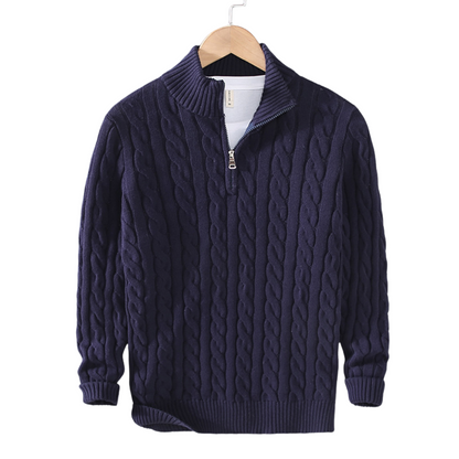 Pullover con mezza zip