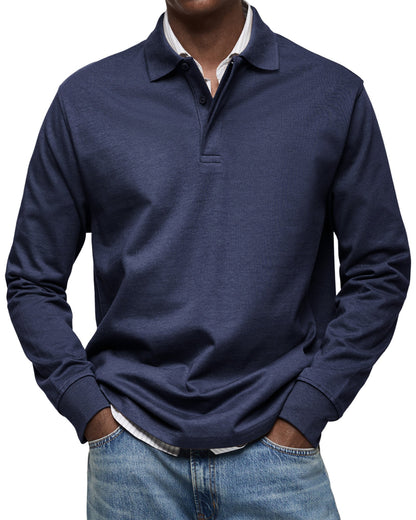 Camicia polo casual a maniche lunghe