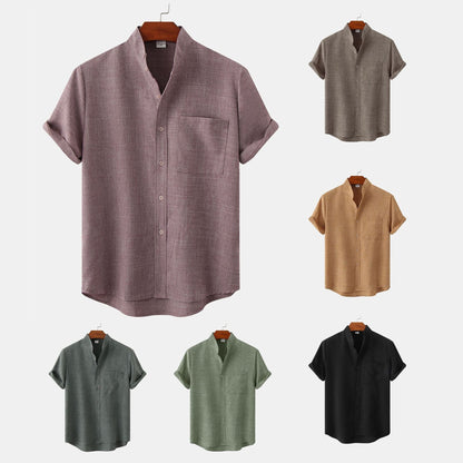 Camicia in cotone unita con bottoni.