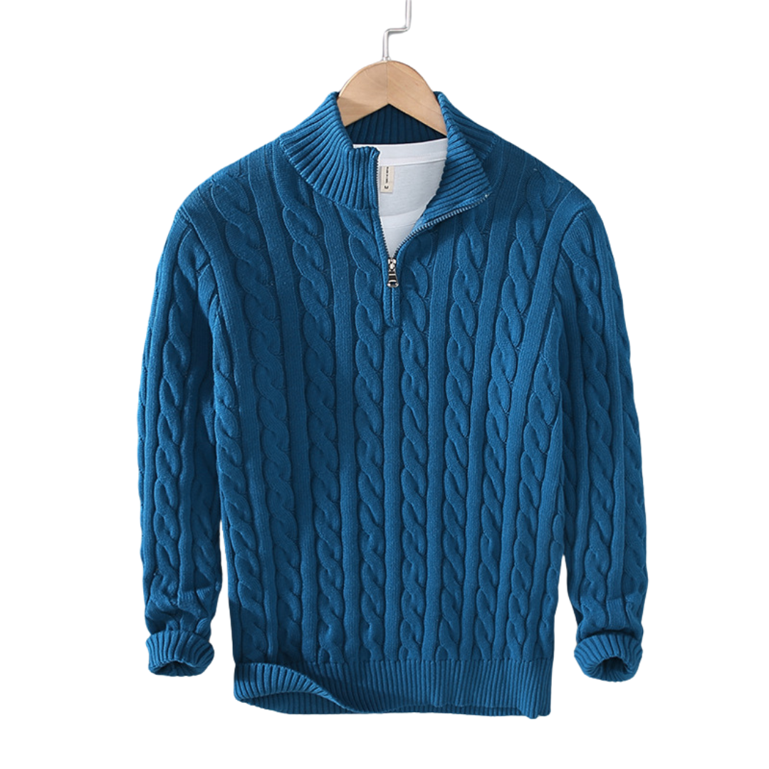 Pullover con mezza zip