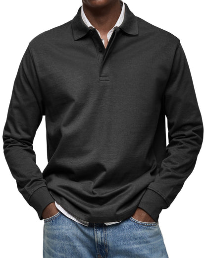 Camicia polo casual a maniche lunghe
