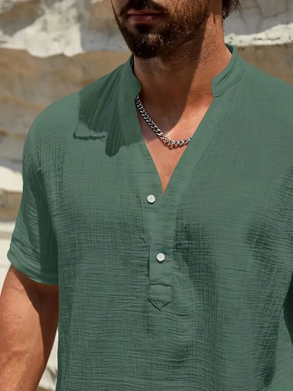 Camicia estiva elegante con collo alto