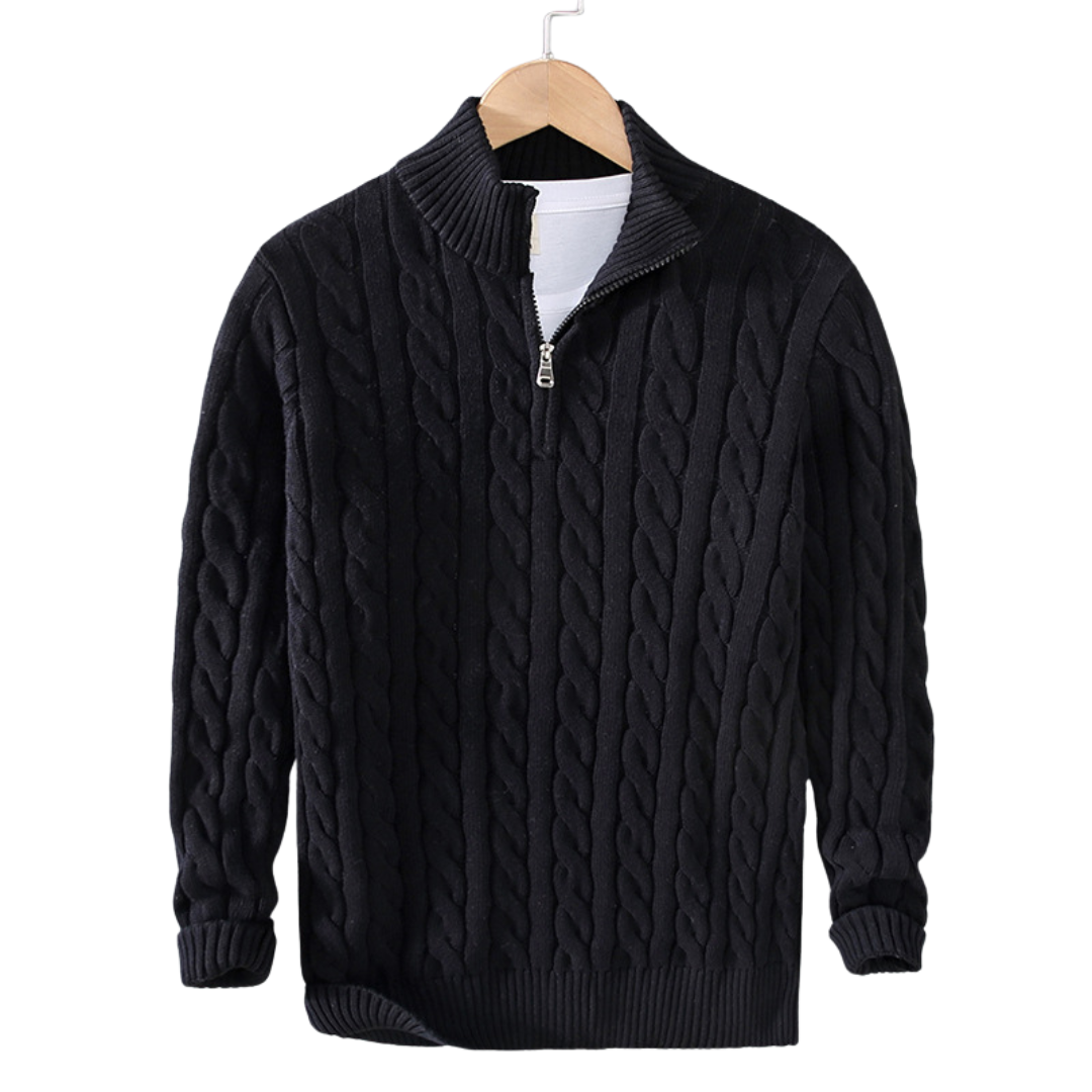 Pullover con mezza zip
