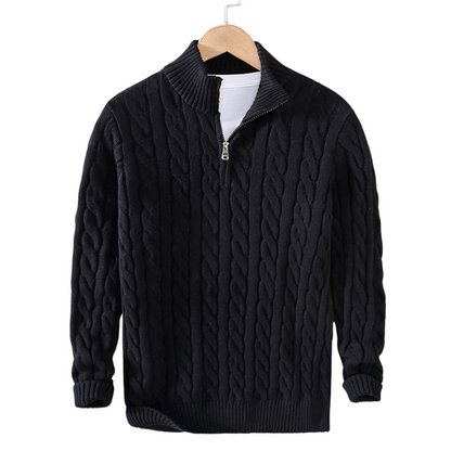Pullover con mezza zip
