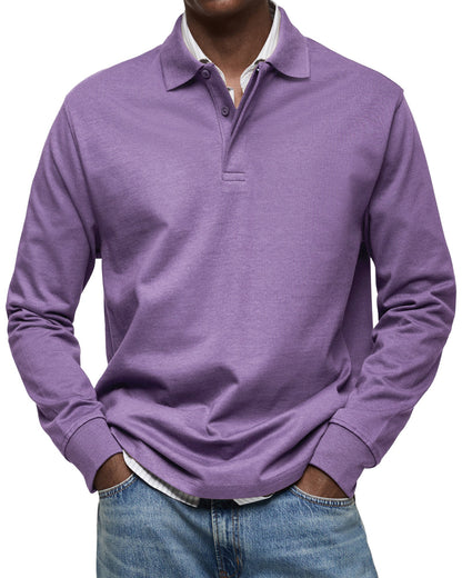 Camicia polo casual a maniche lunghe