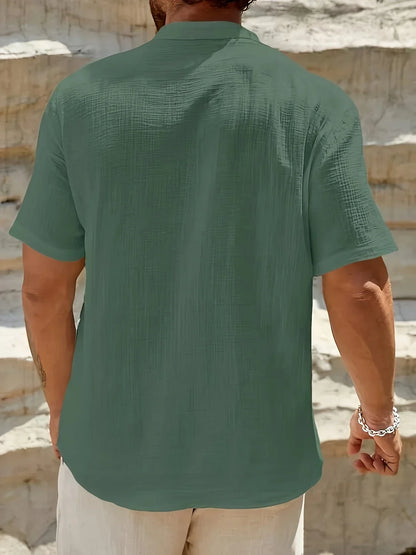 Camicia estiva elegante con collo alto
