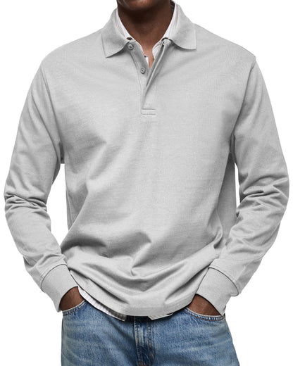 Camicia polo casual a maniche lunghe