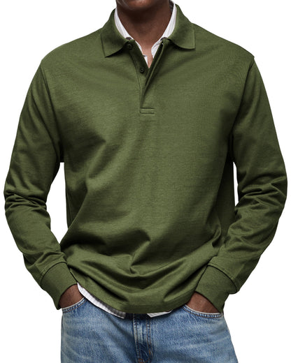 Camicia polo casual a maniche lunghe