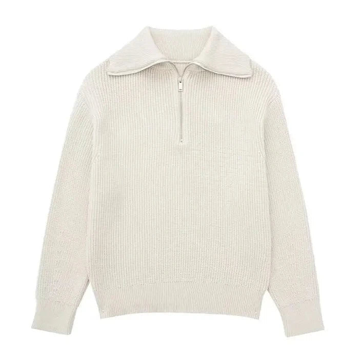 Maglione a righe con zip
