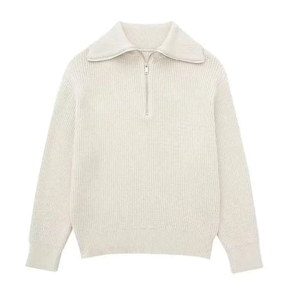 Maglione a righe con zip