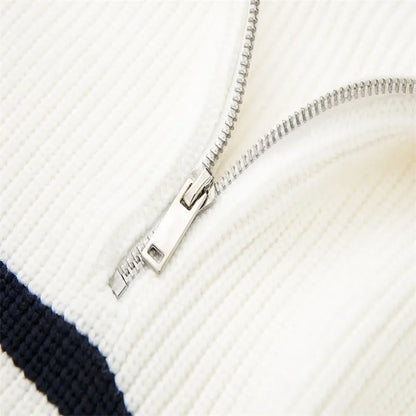 Maglione a righe con zip