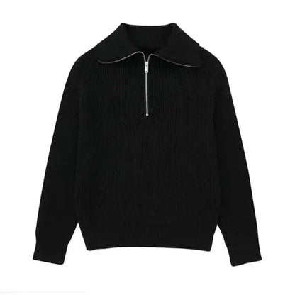 Maglione a righe con zip