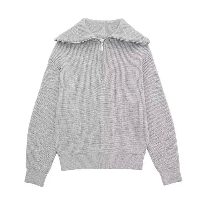 Maglione a righe con zip