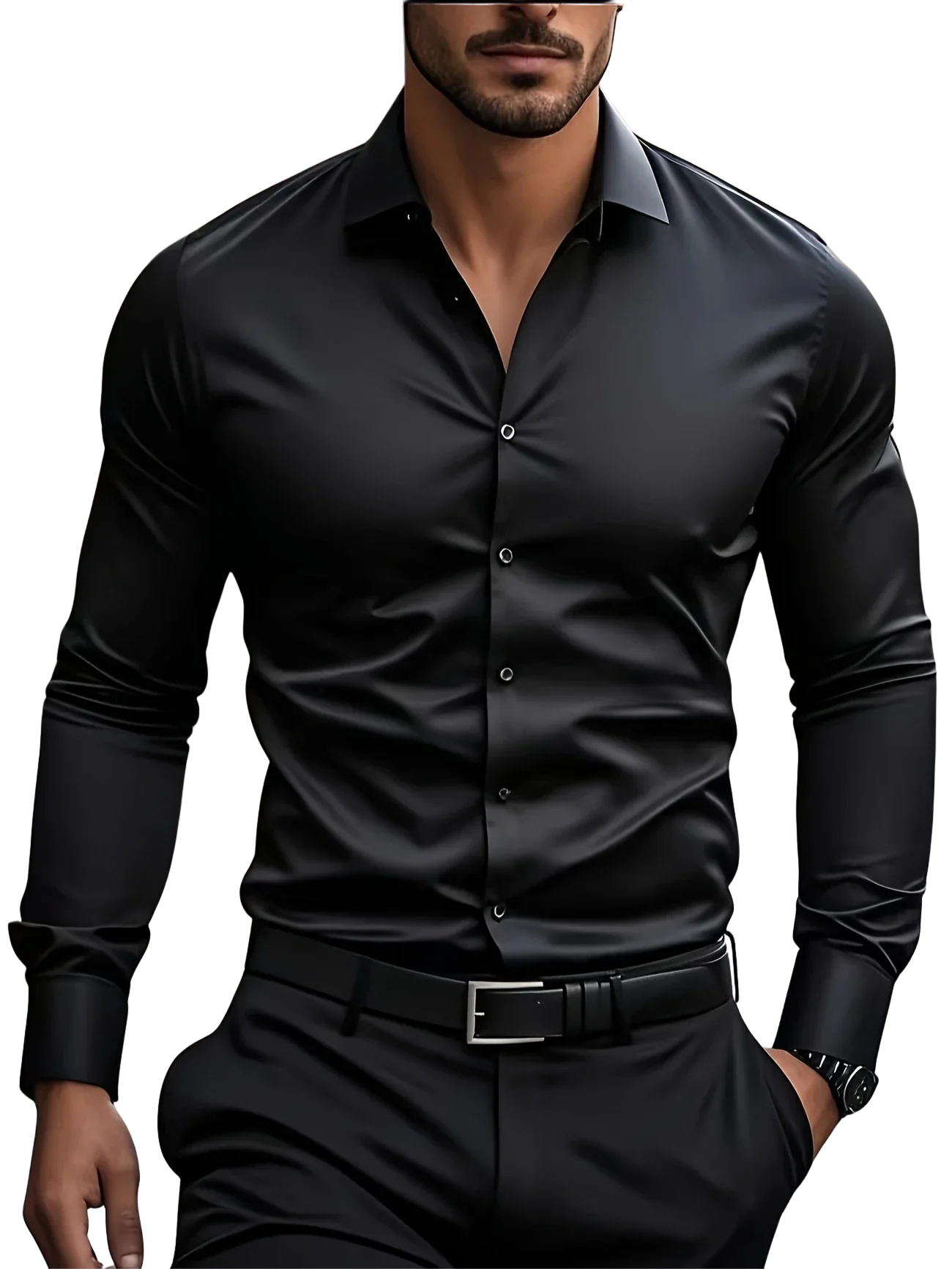 Elegante camicia a maniche lunghe con bottoni