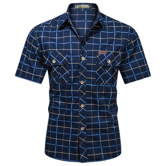 Camicia elegante a maniche corte a quadri