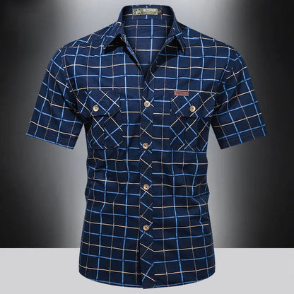 Camicia elegante a maniche corte a quadri