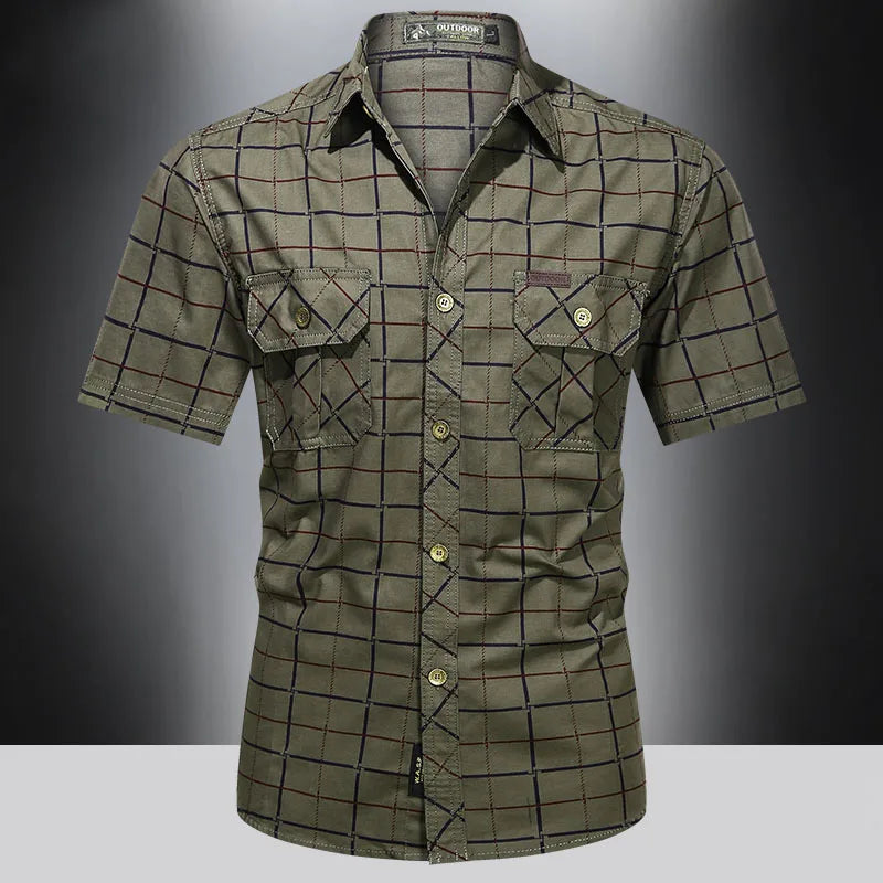 Camicia elegante a maniche corte a quadri