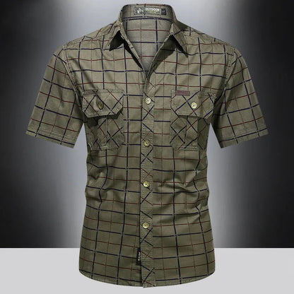 Camicia elegante a maniche corte a quadri