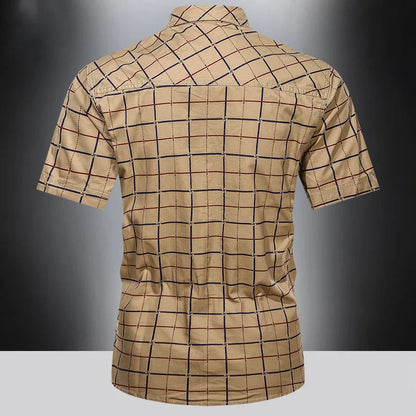Camicia elegante a maniche corte a quadri