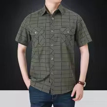 Camicia elegante a maniche corte a quadri