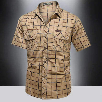 Camicia elegante a maniche corte a quadri