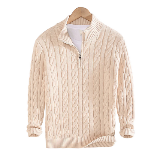 Pullover con mezza zip