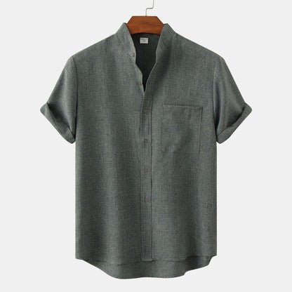 Camicia in cotone unita con bottoni.