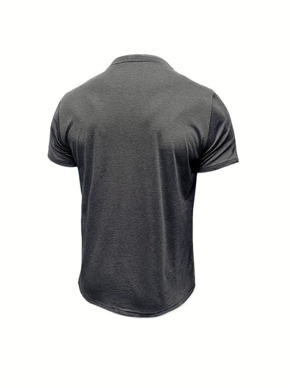 T-shirt elegante con colletto rotondo e tasca
