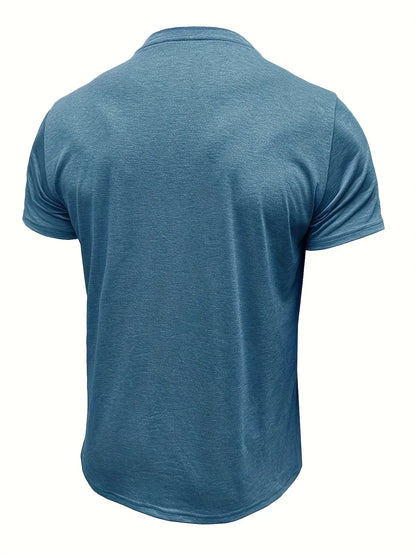 T-shirt elegante con colletto rotondo e tasca