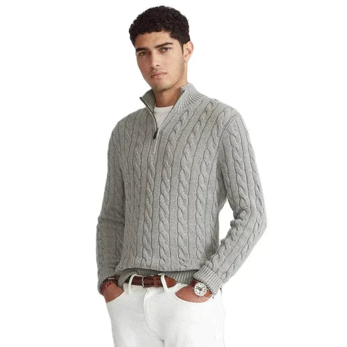 Pullover con mezza zip