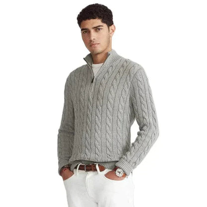 Pullover con mezza zip