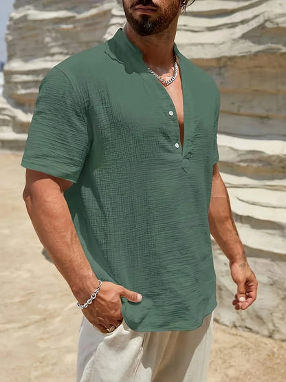 Camicia estiva elegante con collo alto