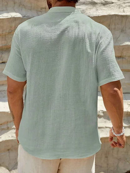 Camicia estiva elegante con collo alto